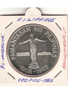 FILIPPINE 100 Piso 1983 Argento KM# 245 75 Ann. Università delle Filippine